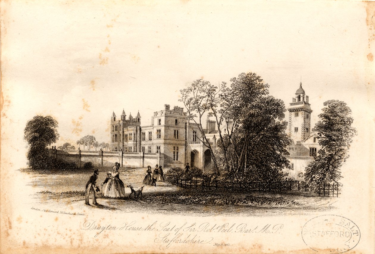 Drayton Bassett - „Drayton Manor” : grawerowanie liniowe autorstwa Unbekannt