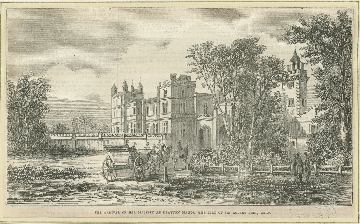 Drayton Bassett - "Drayton Manor" : drzeworyt i [?XIX w.] autorstwa Unbekannt