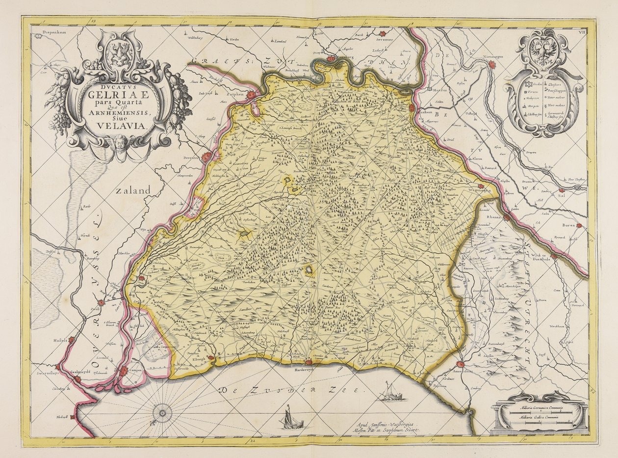 Ducatus Gelriae pars quarta quae est Arnhemiensis siue Velavia autorstwa Unbekannter Künstler