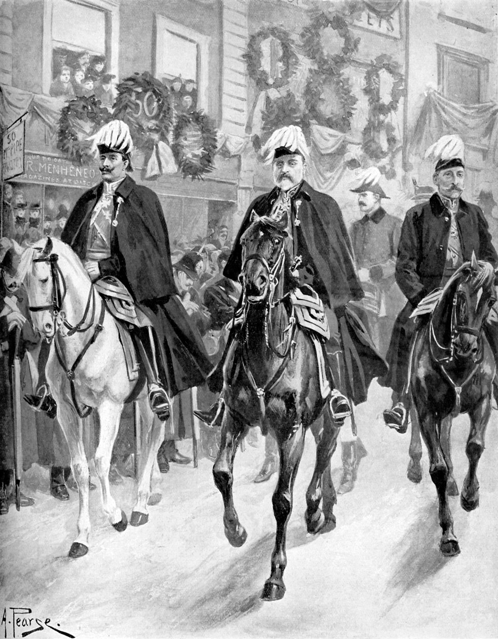 Edward VII w orszaku pogrzebowym królowej Wiktorii autorstwa Unbekannter Künstler