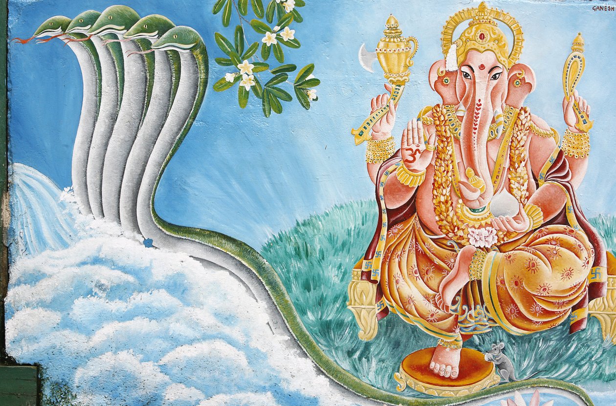 Hinduski bóg z głową słonia Ganesh, Katmandu, Nepal autorstwa Unbekannt