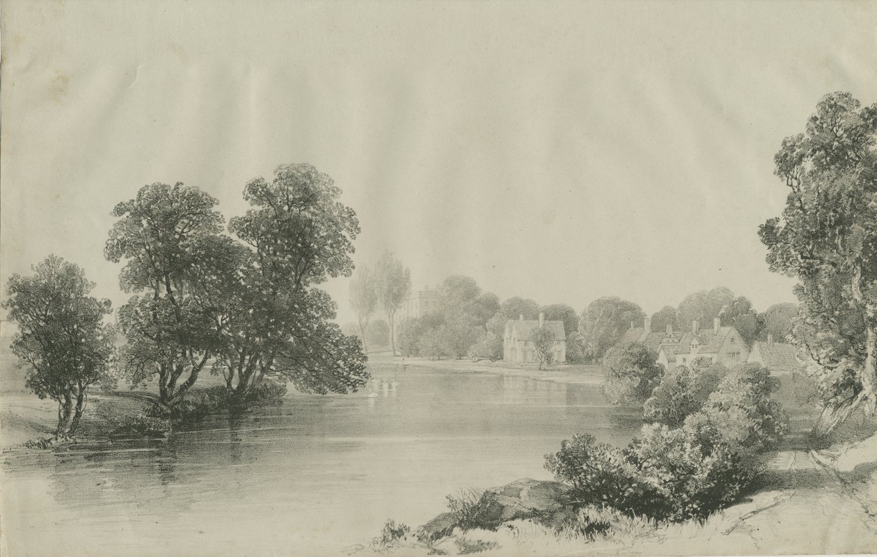 Elford Hall and Rectory: litografia, nd [?XIX wiek] autorstwa Unbekannt