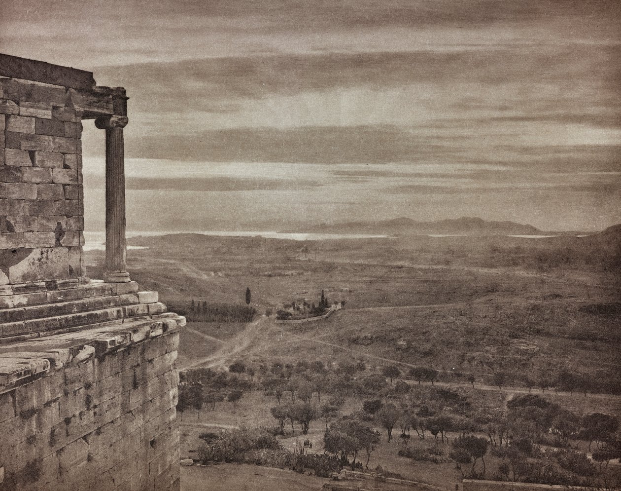 "En Grèce par monts et par vaux" ("W Grecji przez góry i doliny"): Dolina Aten z wysokości Propylejów autorstwa Unbekannter Künstler