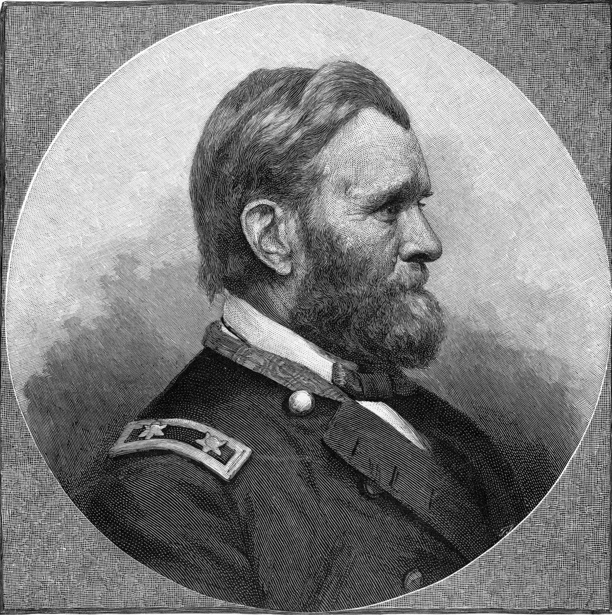 Grawerowanie Ulysses S Grant (zdjęcie czarno-białe) autorstwa Unbekannt