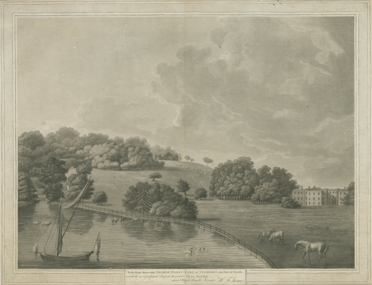 Enville Hall: grawerowanie akwatinty i [?XIX wiek] autorstwa Unbekannt