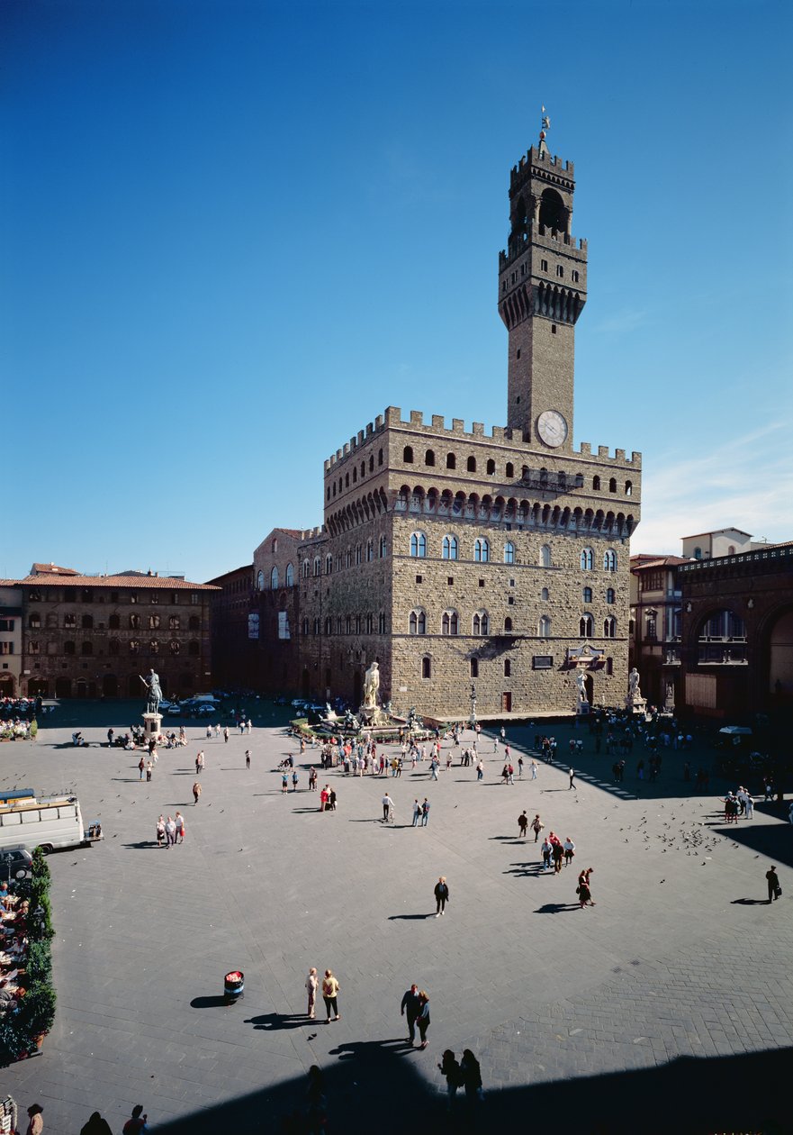Zewnętrzna część Palazzo Vecchio zaprojektowana przez Arnolfo di Cambio autorstwa Unbekannt