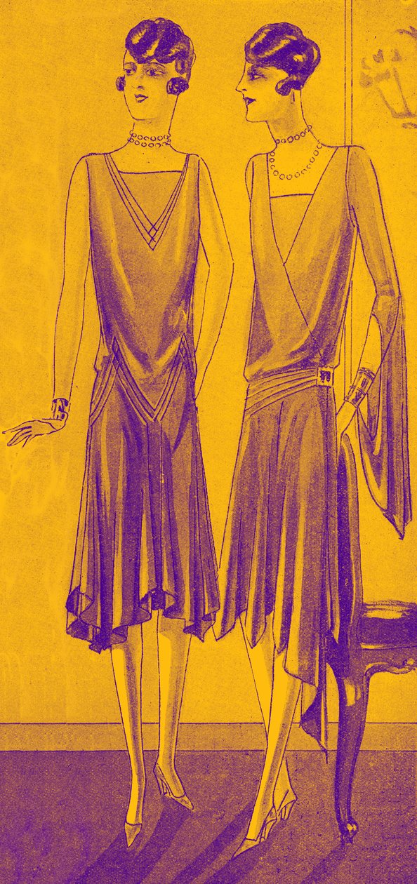 Moda: sukienki na kolację wiosną 1928 roku autorstwa Unbekannter Künstler