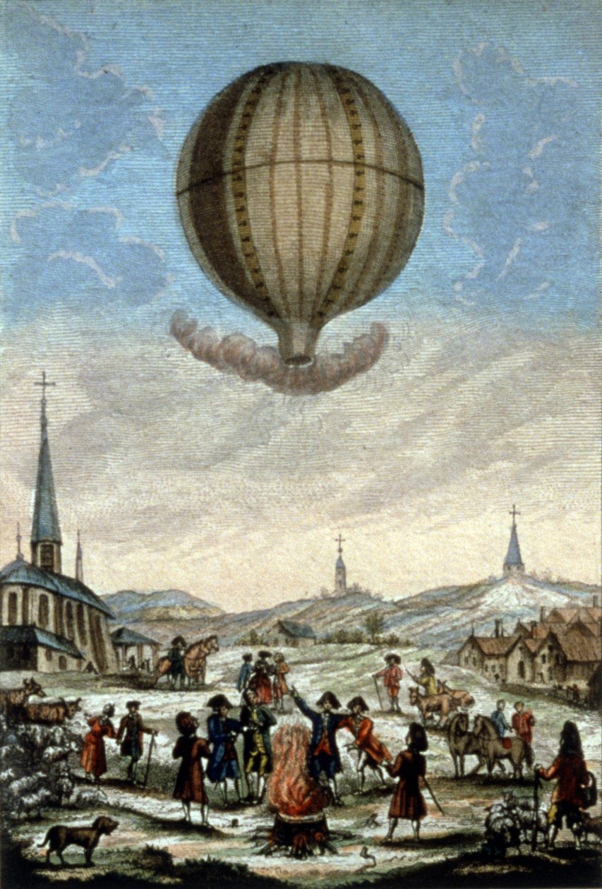 Pierwszy lot balonu Montgolfier w Annonay autorstwa Unbekannter Künstler