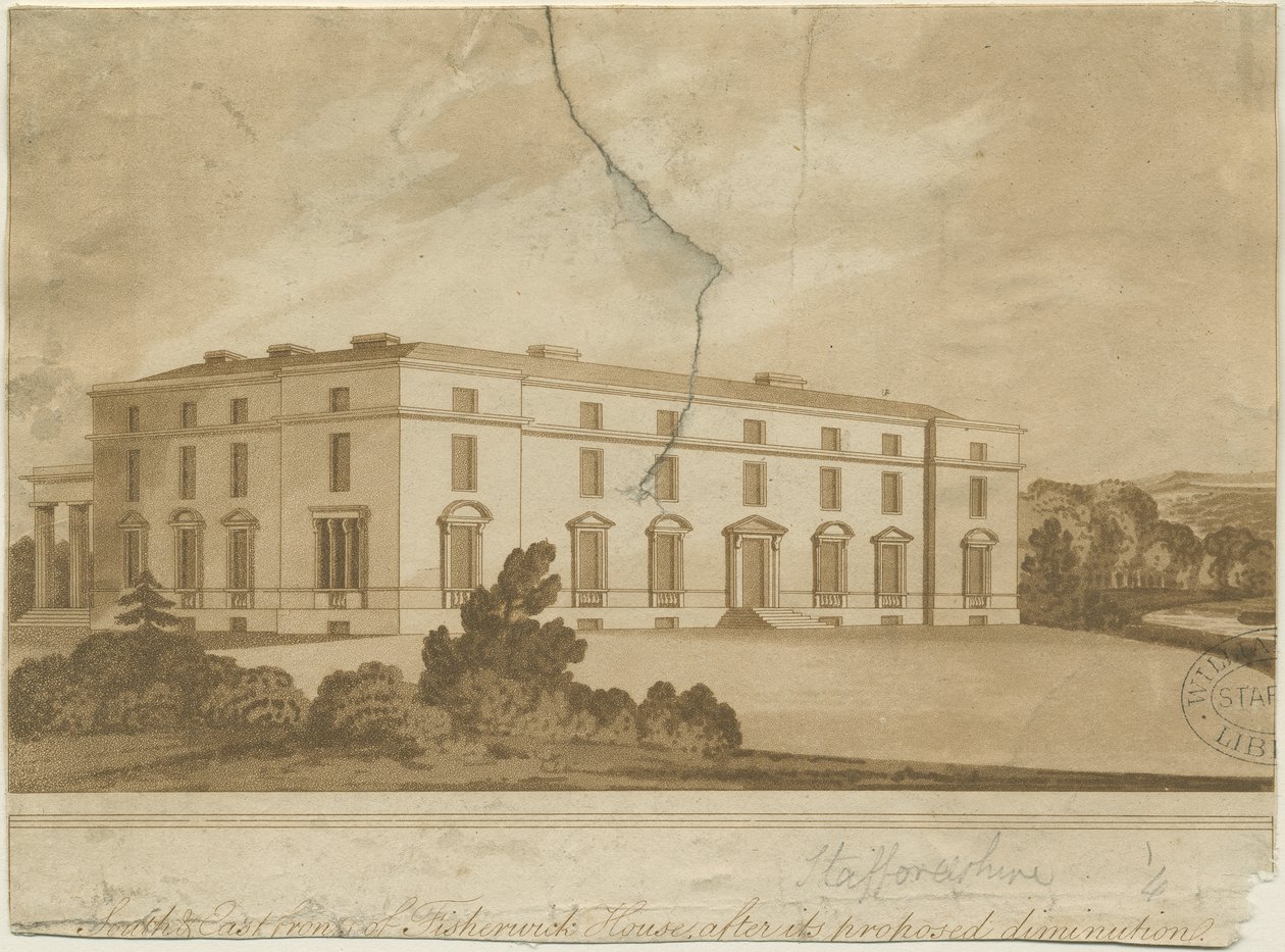 Fisherwick Hall: grawerowanie akwatinty i [?XIX w.] autorstwa Unbekannt