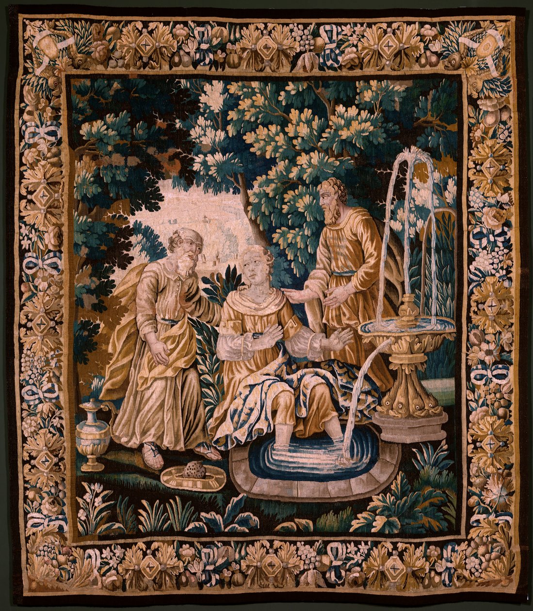 Flamandzki gobelin. Suzanna i starszy (Suzanna i starsi). Atelier Oudenaarde. 254x220cm. Inw. (82968)-2 00003. autorstwa Alec Hunter
