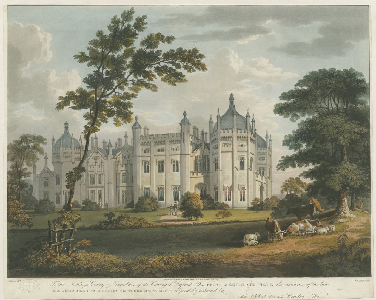 Forton - Aqualate Hall: przyciemniane grawerowanie akwatinty, bd [c 1814] autorstwa Unbekannt