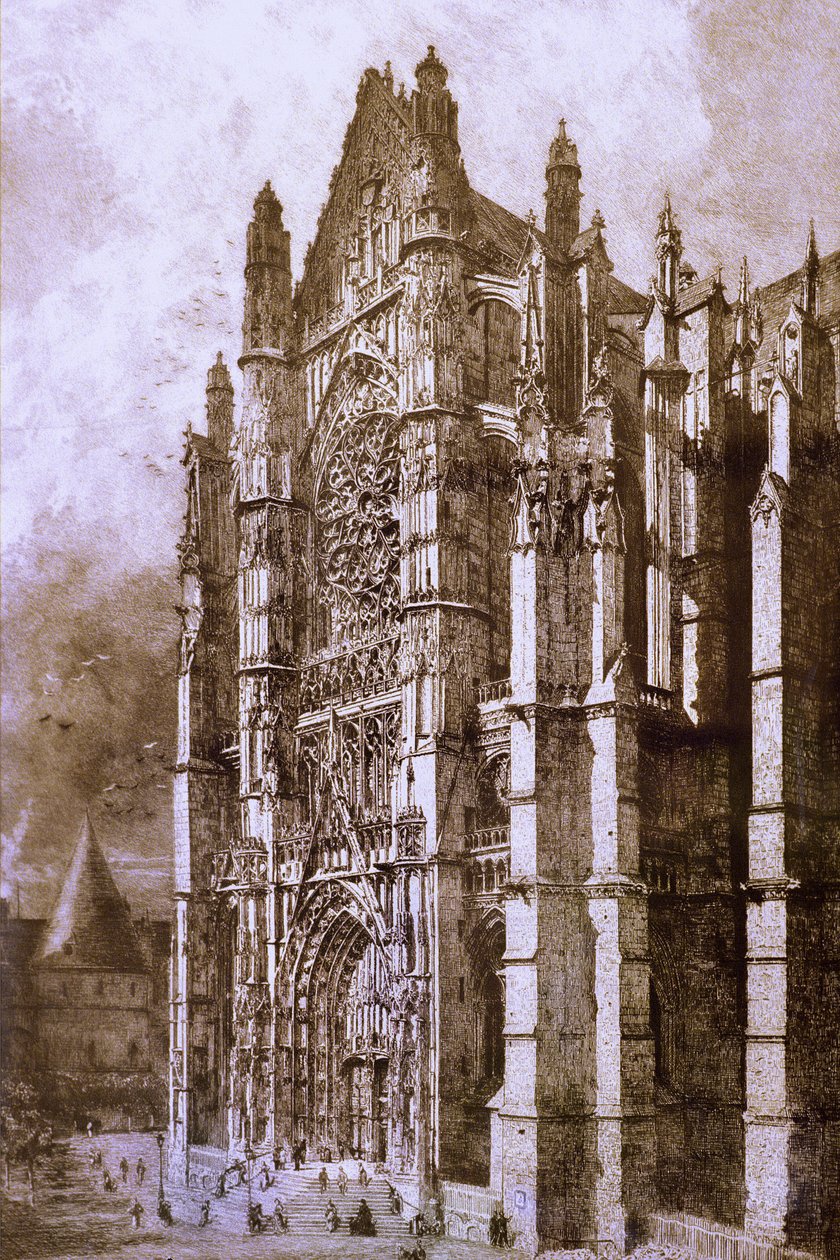 Francja - Oise - dział 60 - Beauvais - DR. Oise Departmental Museum - Grawerowanie „Katedra Beauvais”” autorstwa Unbekannt