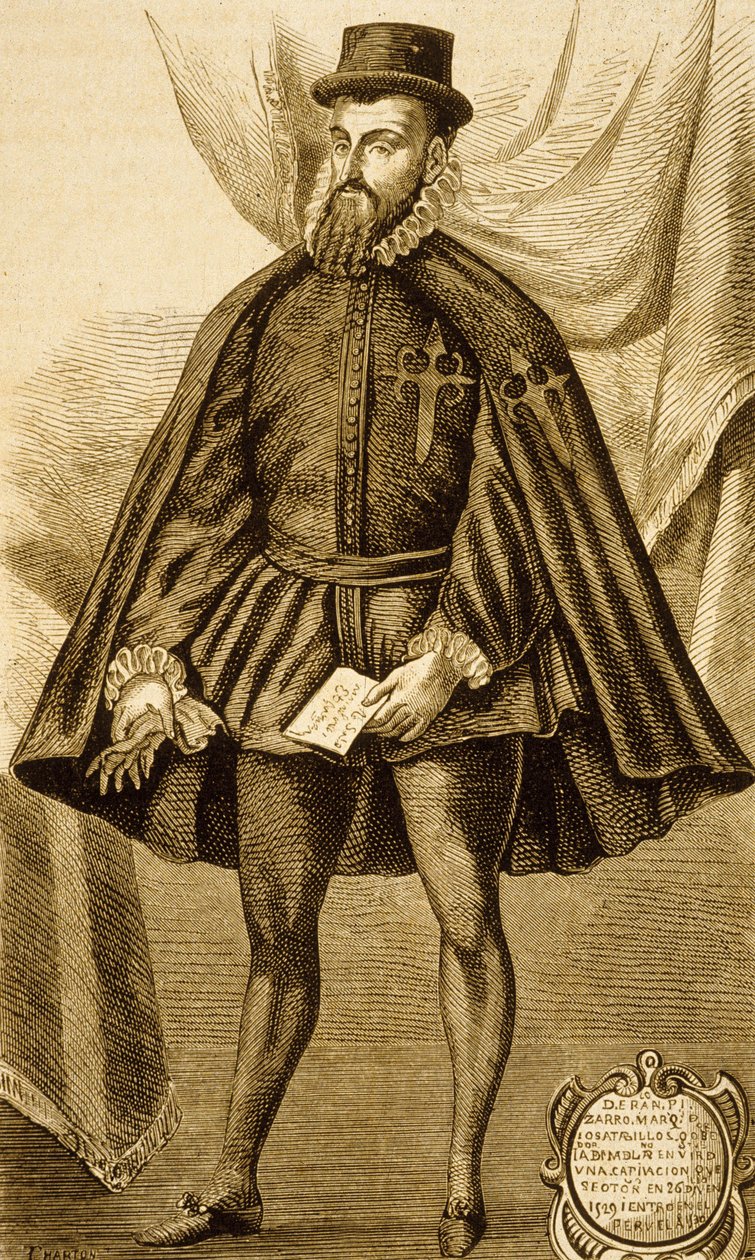 Francisco Pizarro (Grawerowanie) autorstwa Unbekannter Künstler