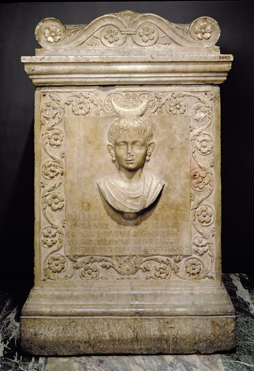 Stela nagrobna dziesięcioletniej dziewczynki Julia Victorina, Roman (marmur) autorstwa Unbekannt