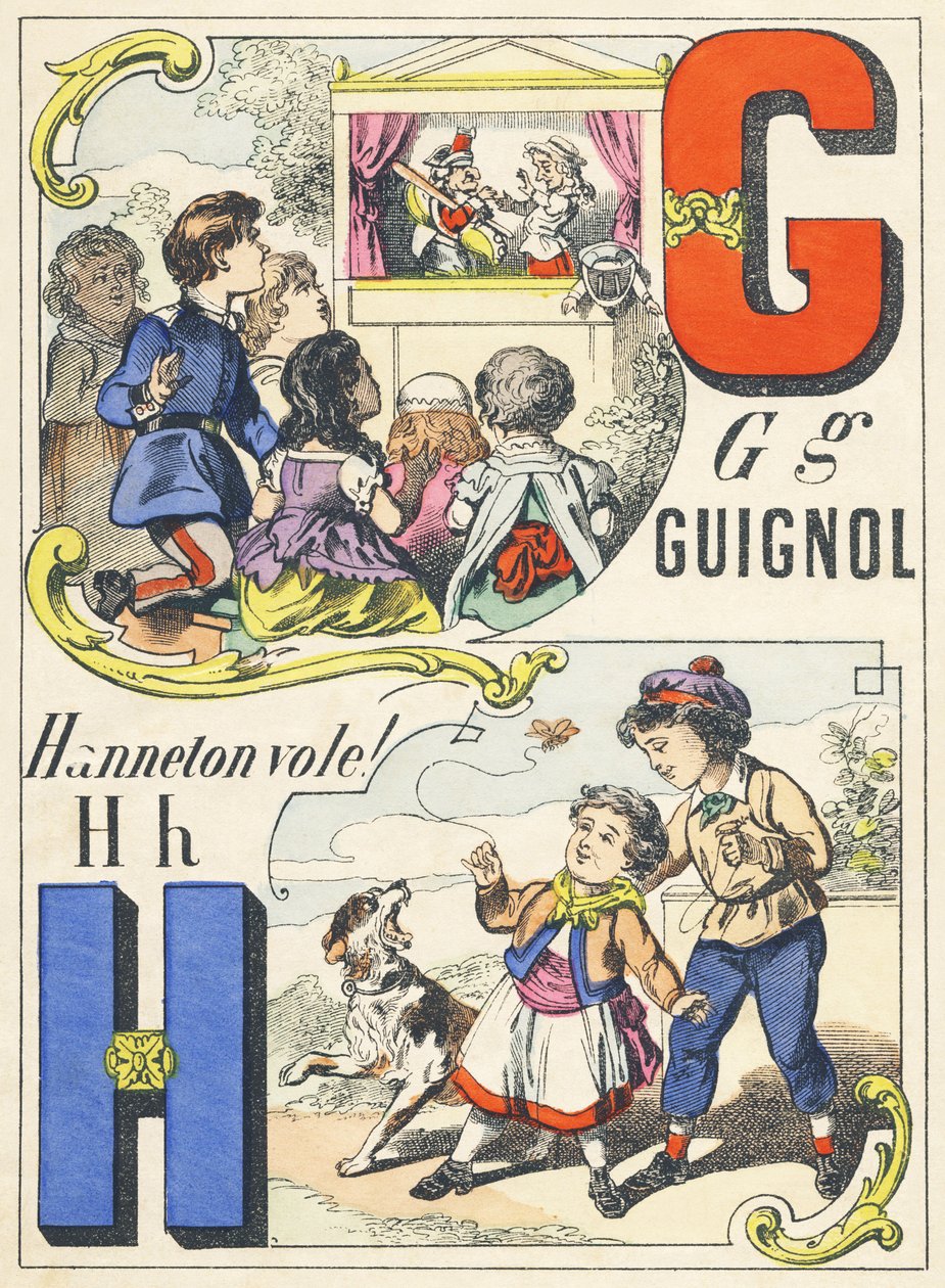 G H: Guignol, Chrabąszcz leci! - Alfabet gier, c.1890 (ilustracja) autorstwa Unbekannt