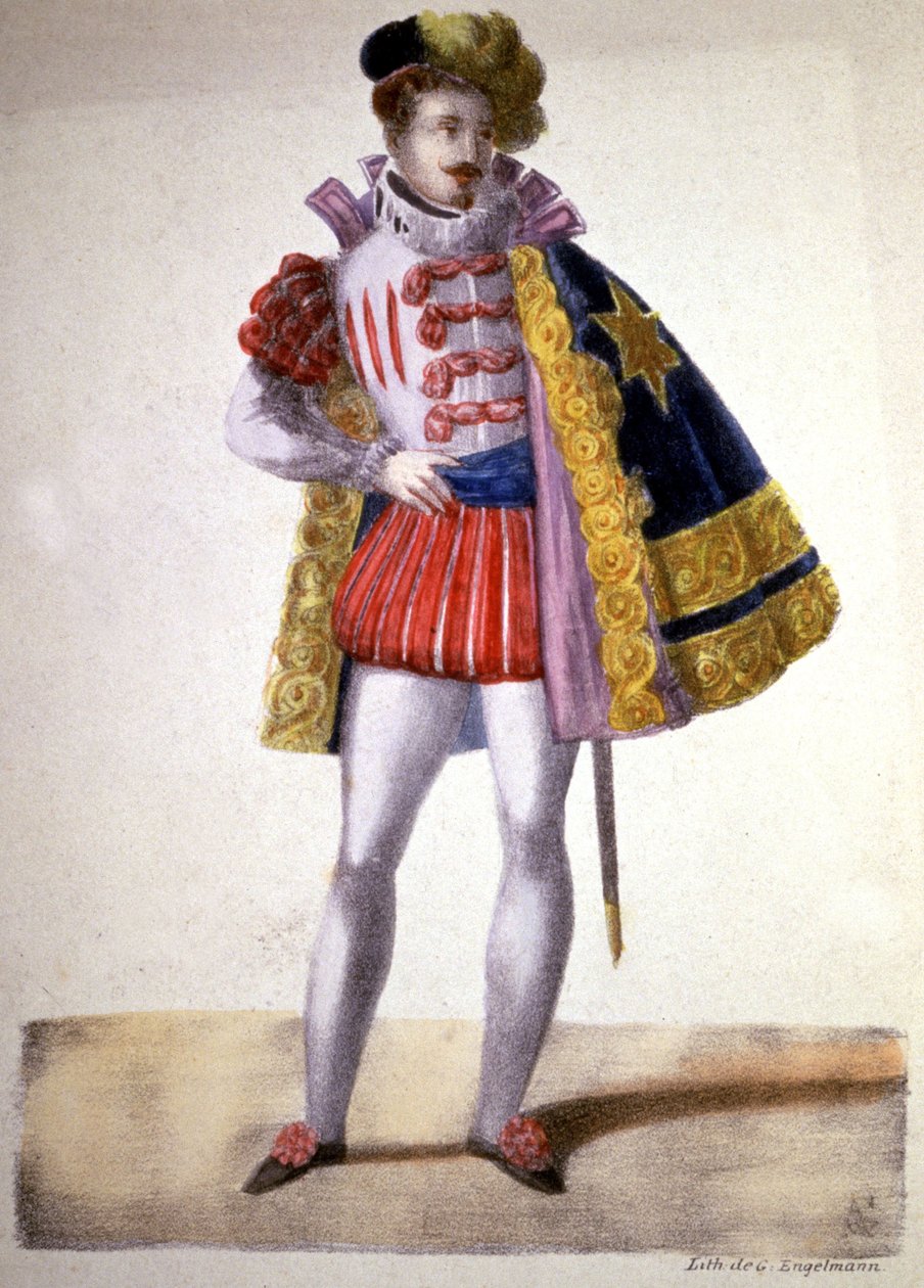 Garcia jako Don Juan w operze Mozarta, ok. 1840-1850 (litografia) autorstwa Unbekannter Künstler