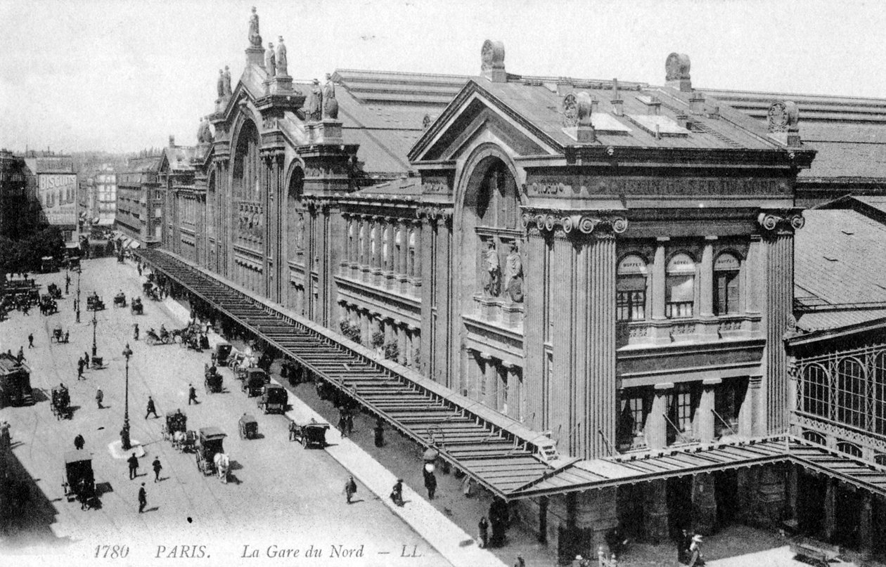 Gare du Nord, Paryż, ok. 1900 r. autorstwa Unbekannter Künstler