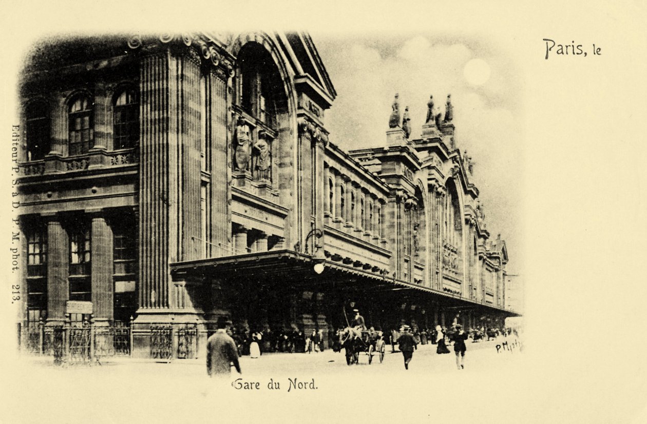 Gare du Nord, Paryż, ok. 1900 r. autorstwa Unbekannter Künstler