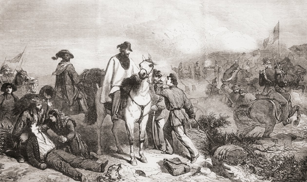 Garibaldi we Włoszech podczas oblężenia Rzymu w 1849 r. autorstwa Unbekannter Künstler