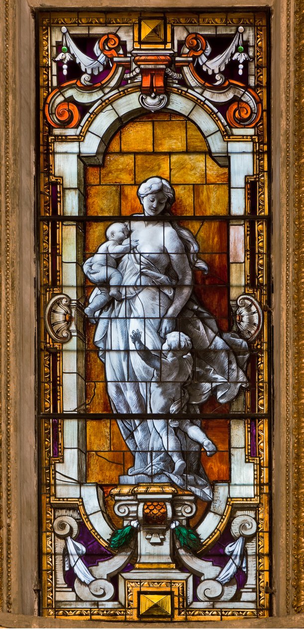 Genua, Duomo (katedra św. Wawrzyńca), wewnątrz, Kaplica Lercari lub Kaplica Najświętszego Sakramentu (apsyda północna): „witraż” autorstwa Unbekannter Künstler