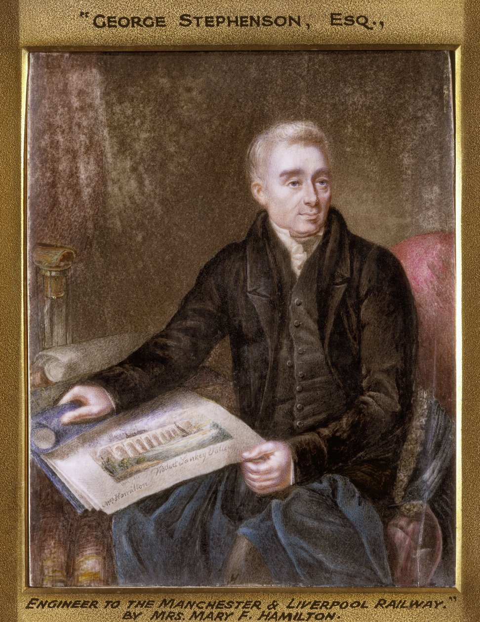 George Stephenson, angielski inżynier kolejowy autorstwa Unbekannt