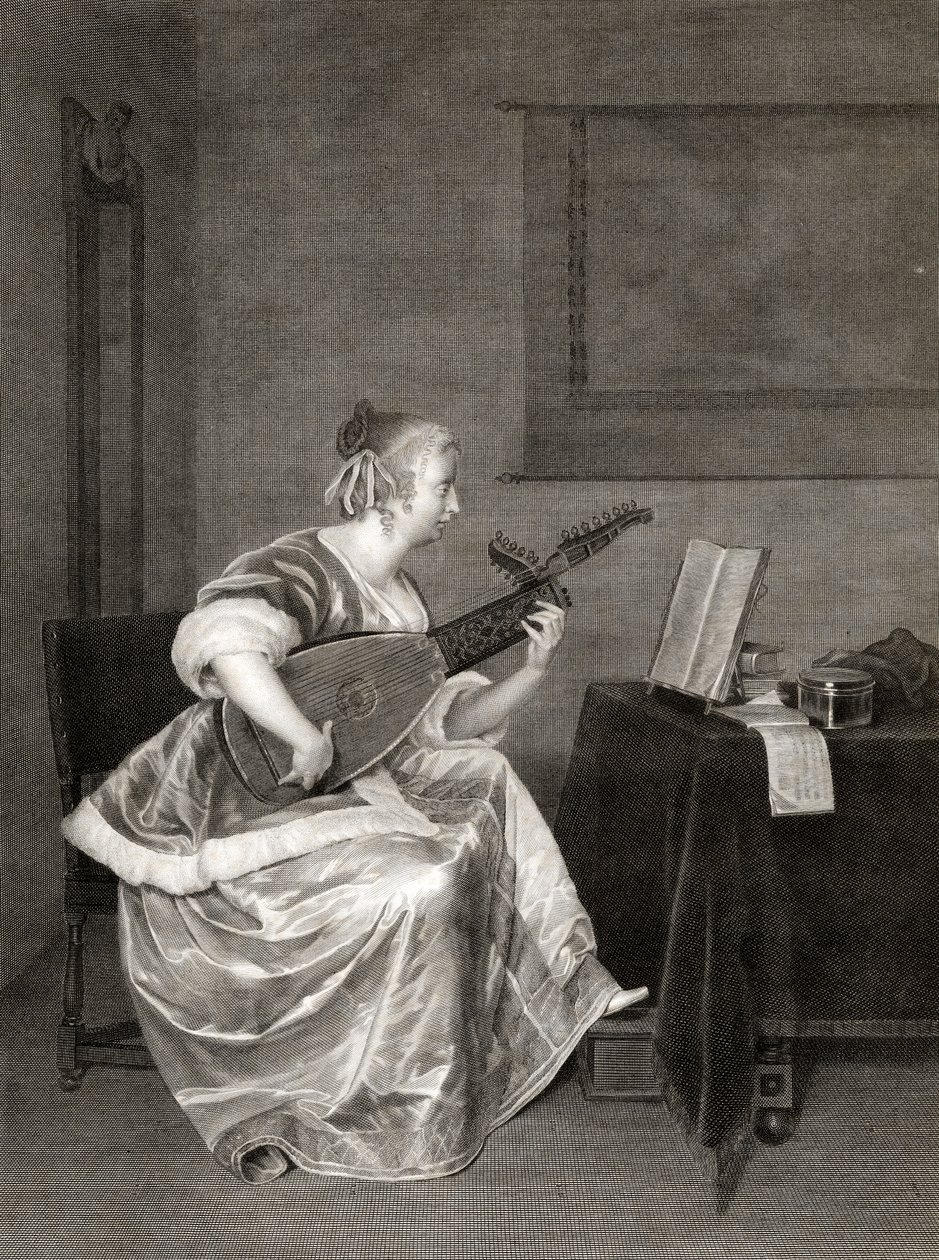 Gerard Ter Borch, „Uczeń mandoliny”. autorstwa Unbekannt