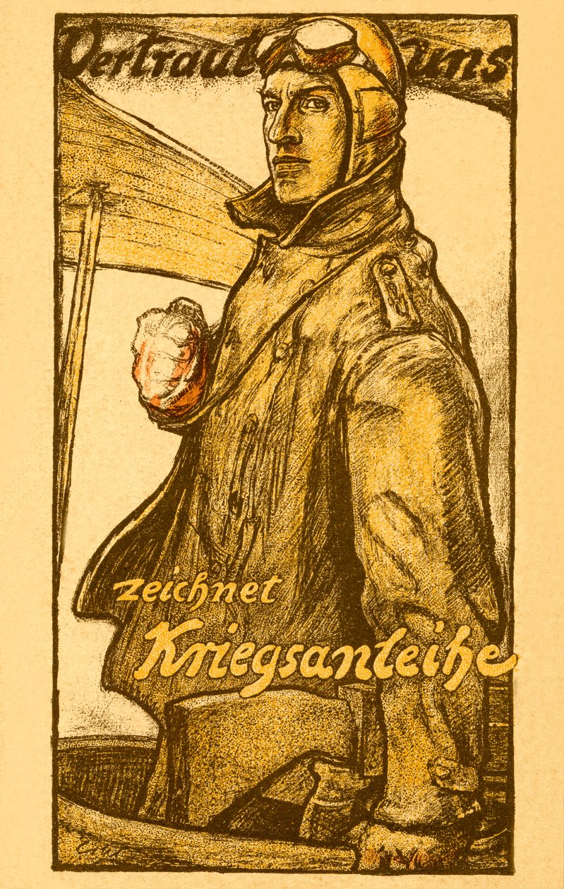 Plakat niemieckich obligacji wojennych z I wojny światowej autorstwa Unbekannter Künstler