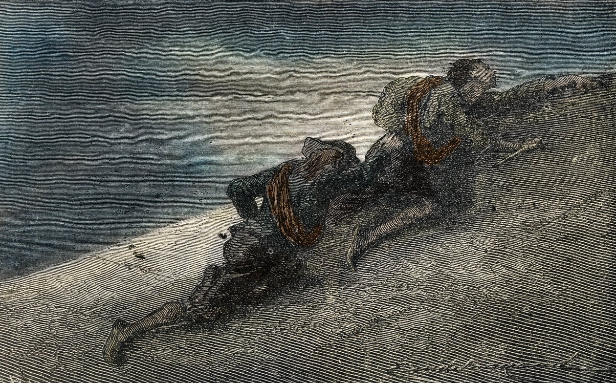 Giacomo Casanova e Marin Balbi escapam da Prison des Plombs em Veneza cavando um túnel no polidor de celas autorstwa Unbekannter Künstler