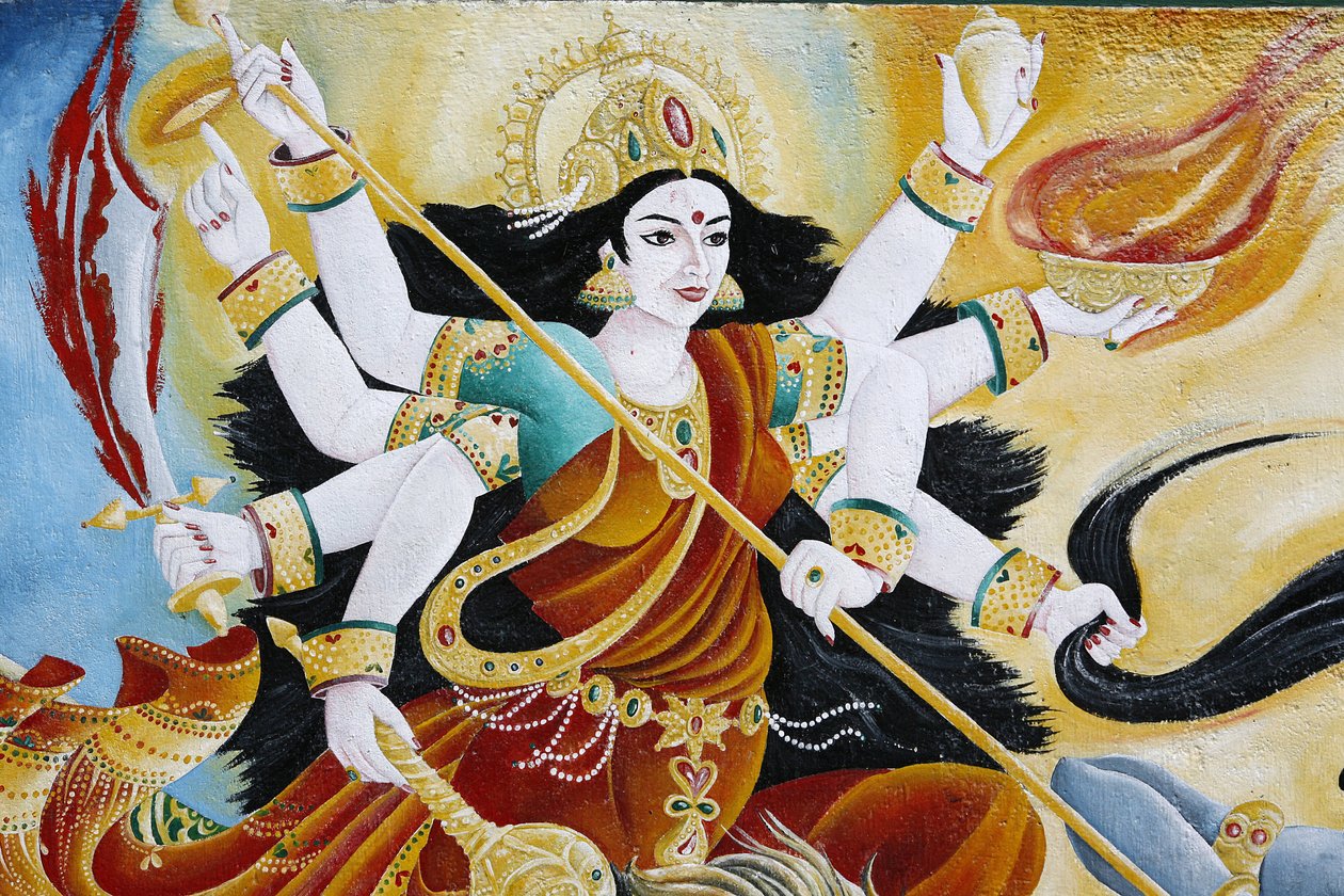 Bogini Durga pokonująca zło, Katmandu, Nepal autorstwa Unbekannt