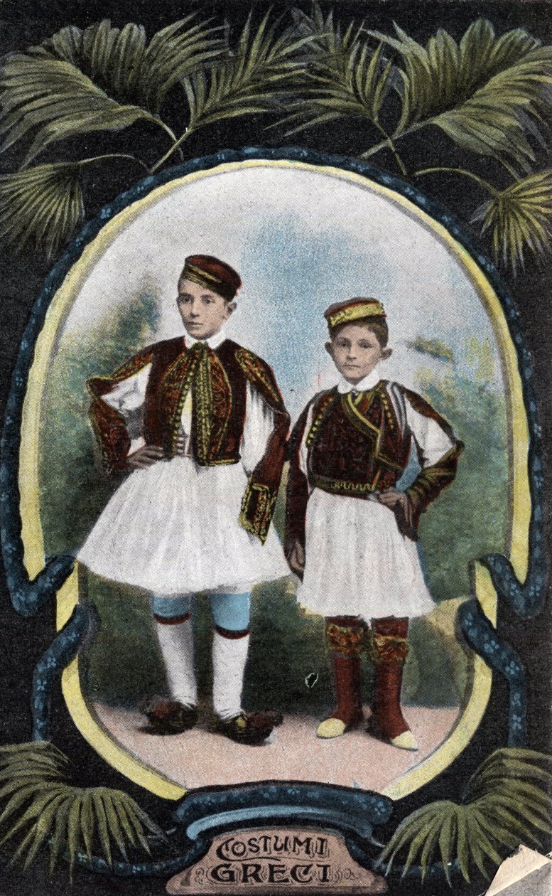 Grecja: greckie stroje dla dzieci – pocztówka 1914-1918 autorstwa Unbekannt