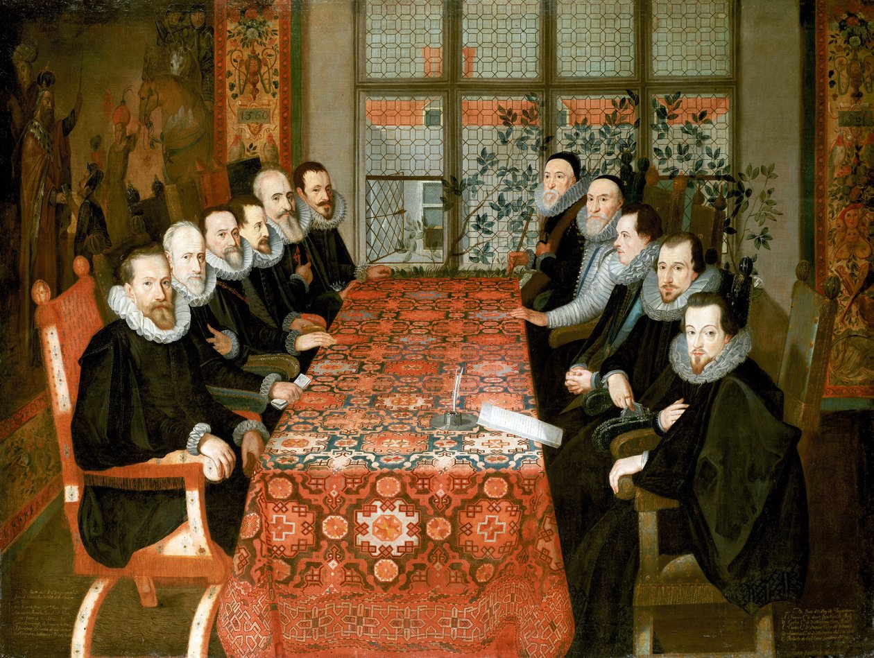 Portret grupowy: przedstawiciele na konferencji w Somerset House autorstwa Unbekannter Künstler