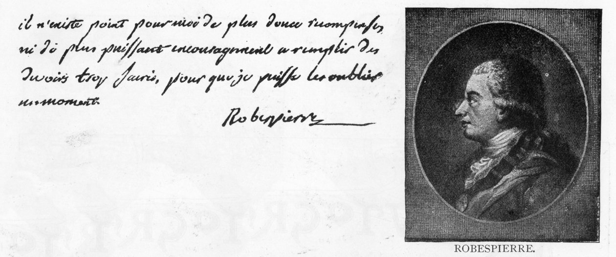 Pismo odręczne i podpis Robespierre