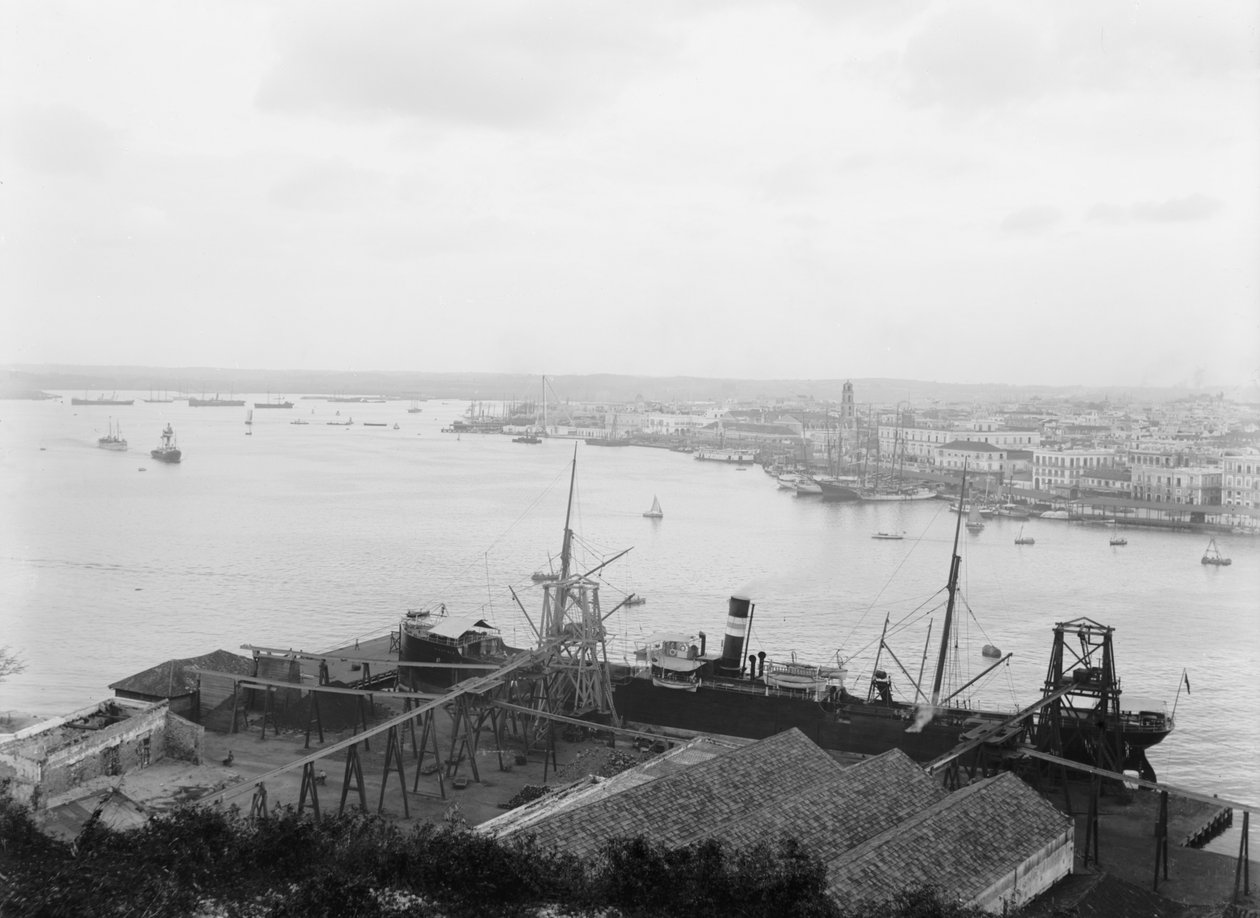 Port z Cabanas (zdjęcie czarno-białe) autorstwa Unbekannt
