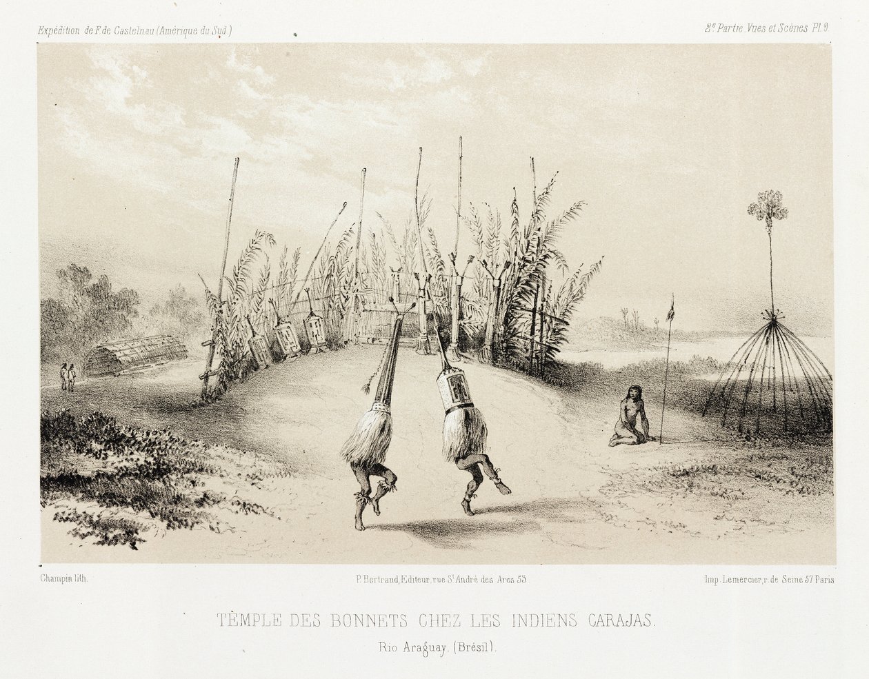 Świątynia nakrycia głowy Indian Carajas, Brazylia, ok. 1843-1847 autorstwa Unbekannt