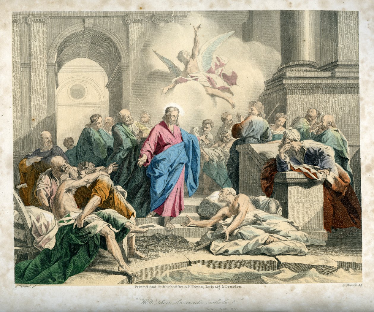 Uzdrowienie w Betesda - Biblia, Nowy Testament autorstwa Unbekannter Künstler