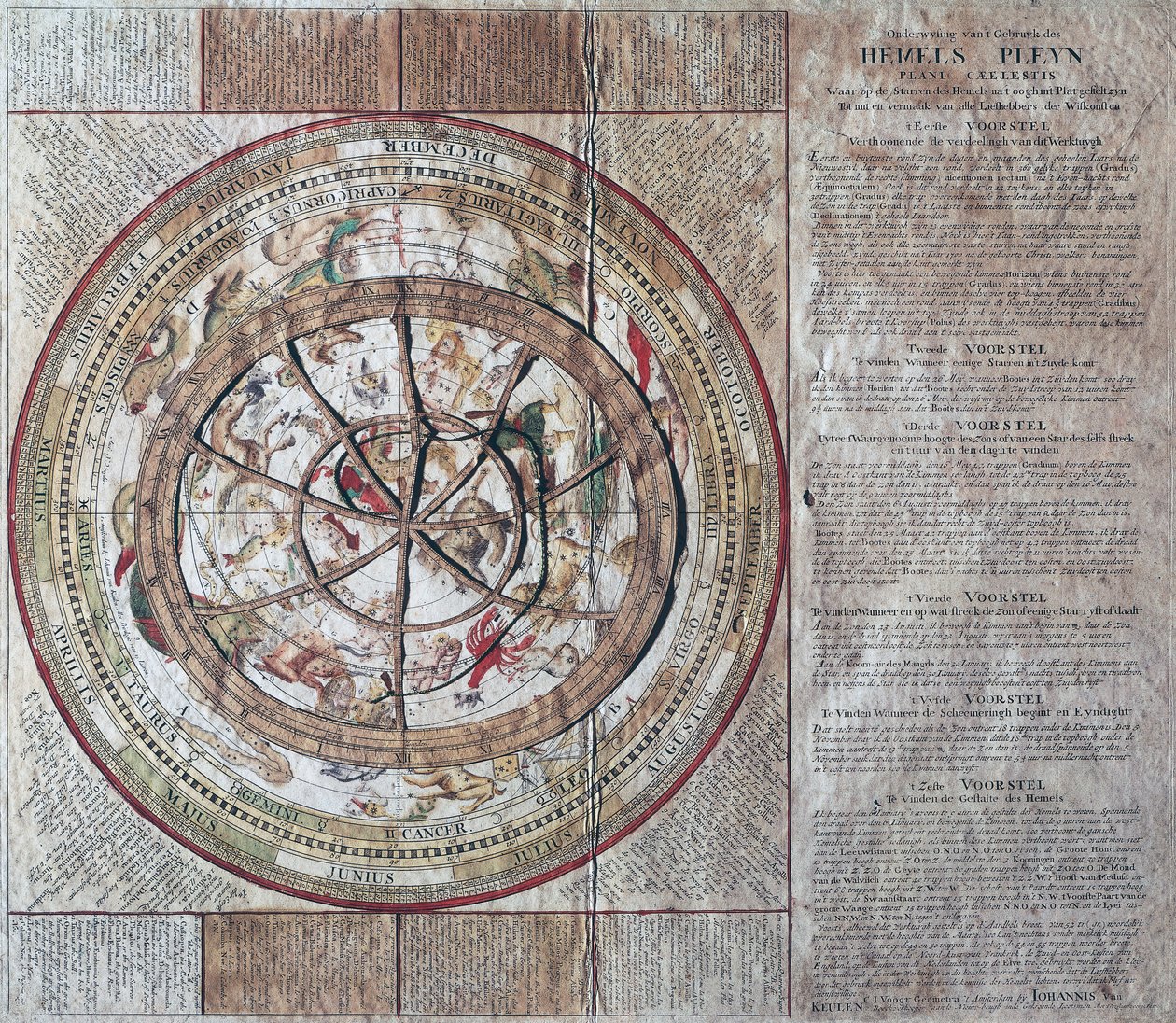 Hemels Pleyn Plani Caelestis, sfera niebieska z astrolabium, ok. 1680, Johannes van Keulen (1654-1715), miedzioryt, wydany w Amsterdamie autorstwa William M. Timlin