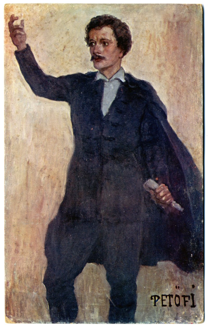 Historia. Węgry. Poeta i rewolucjonista Sandor Petofi. Pocztówka, Węgry, ok. 1920 r. (pocztówka) autorstwa Unbekannter Künstler