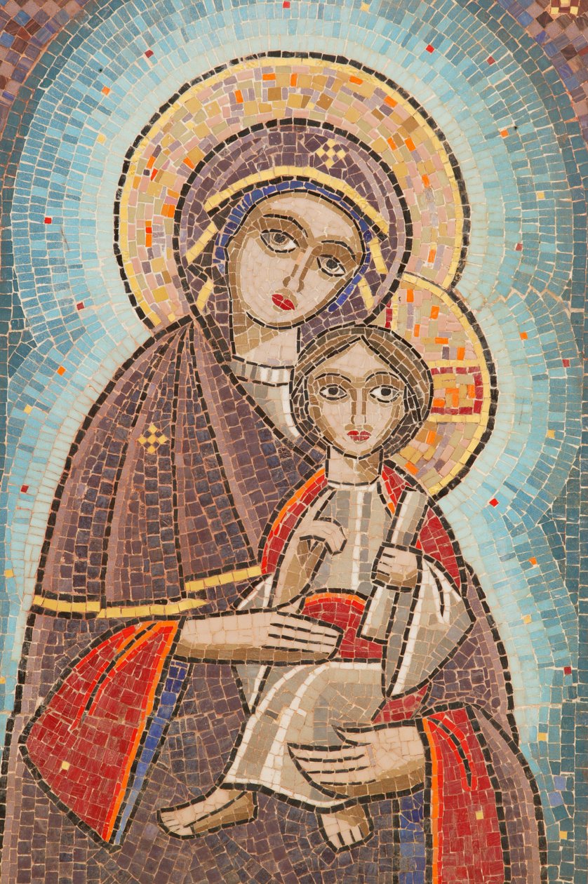 Ikona klasztoru koptyjskiego Najświętszej Maryi Panny i św. Jana Kame Egipt autorstwa Unbekannt
