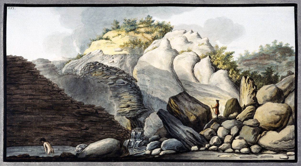 Gorące źródło w Solfaterra, niedaleko Neapolu, Królestwo Neapolu, ok. 1760 r autorstwa Unbekannter Künstler