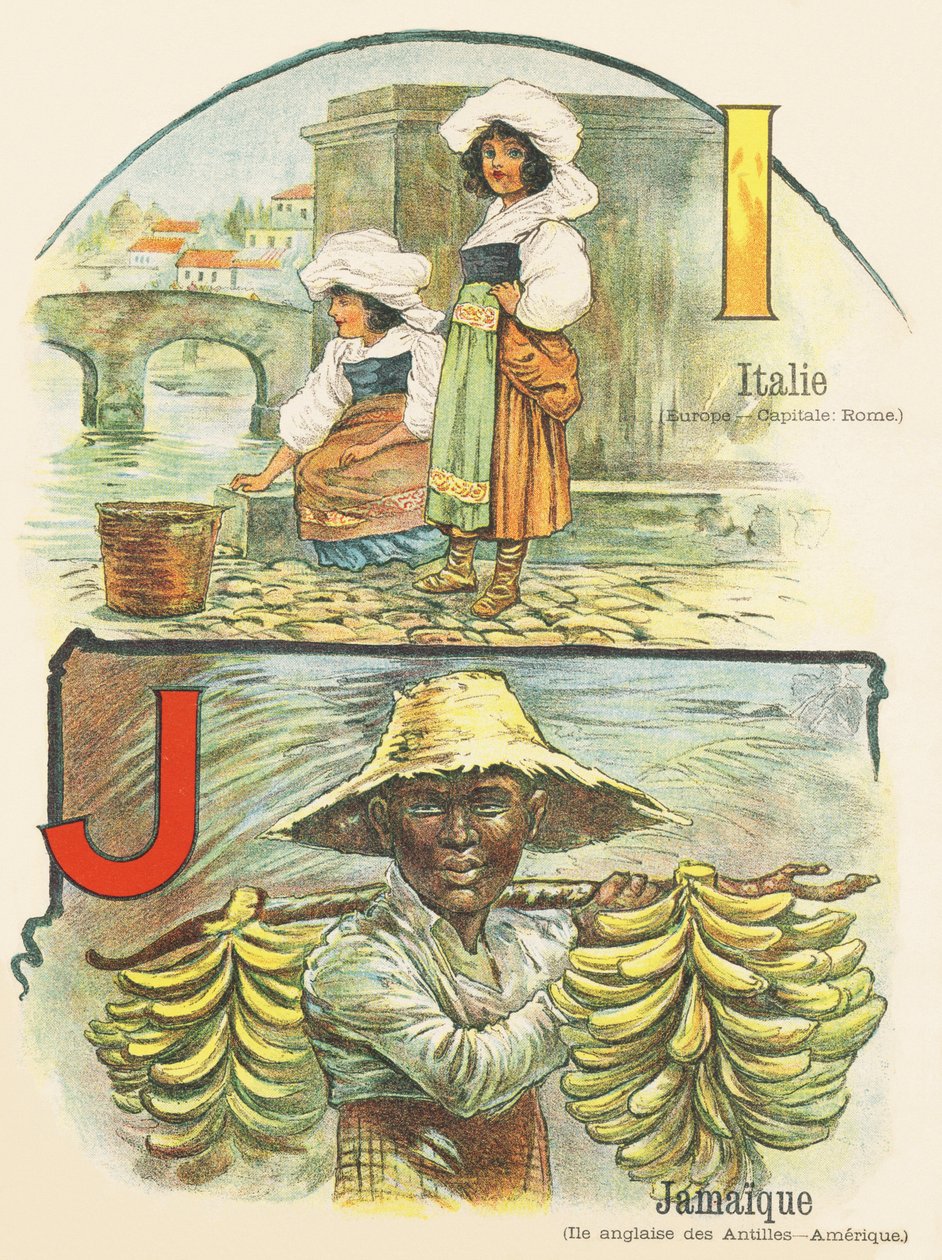 I J: Włochy, Jamajka – ABC dwóch światów. Emile Guerin, wydawca, Paryż, ok. 1900. Wymiary: 27,5 x 21,5 cm autorstwa Unbekannt