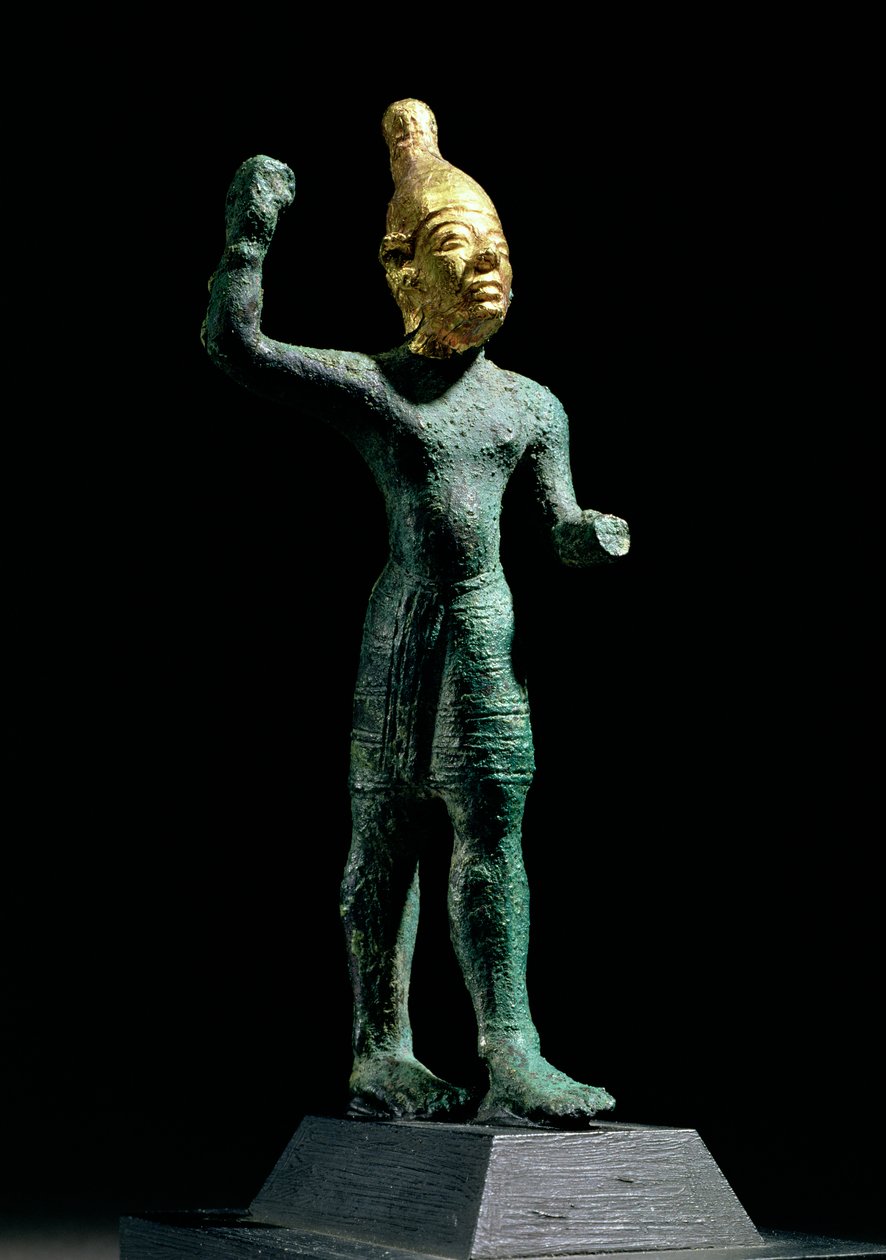 Idol boga burzy Baala, z Syrii, epoka brązu (ok. 1350-1250 pne) (brąz i złoto) autorstwa Unbekannt