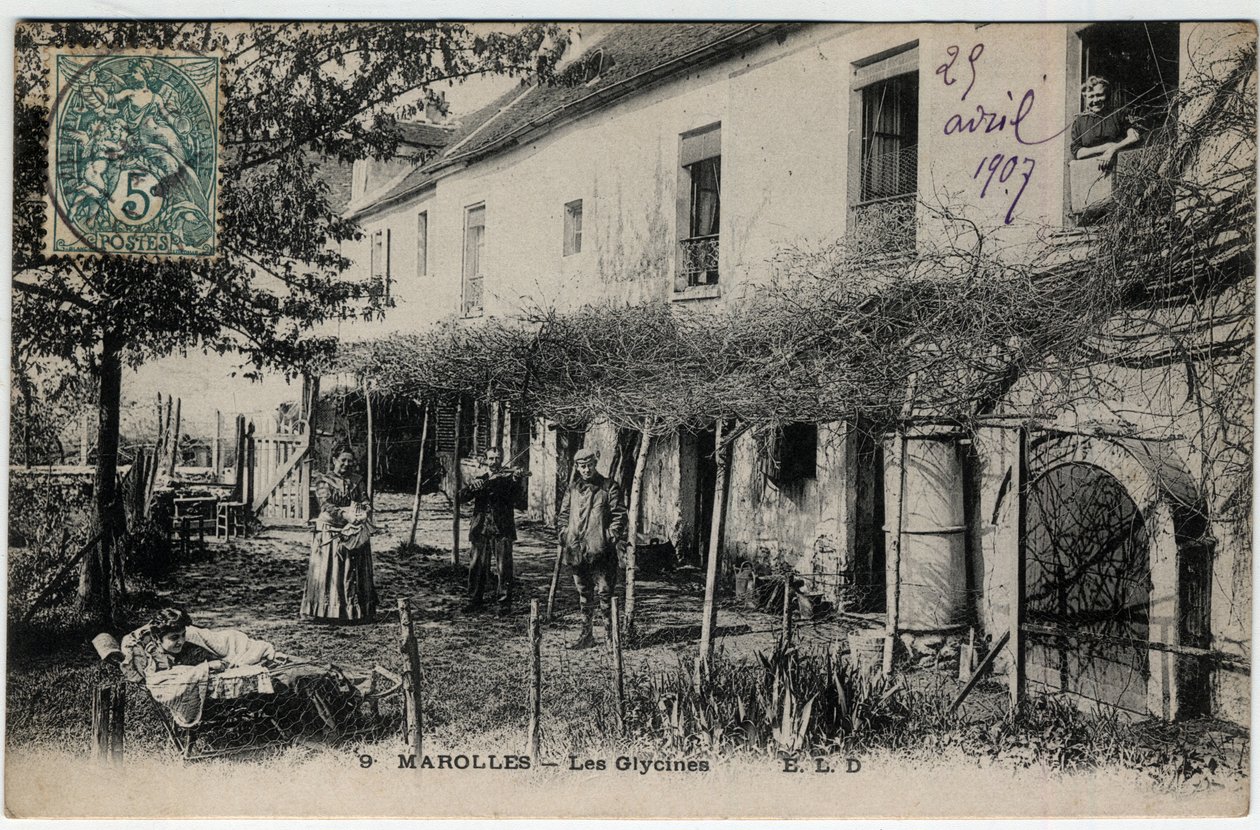 Ile de France, Val de Marne (94), Marolles en Brie (Marolles-en-Brie): Les Glycines - pocztówka z 1907 roku autorstwa Unknown