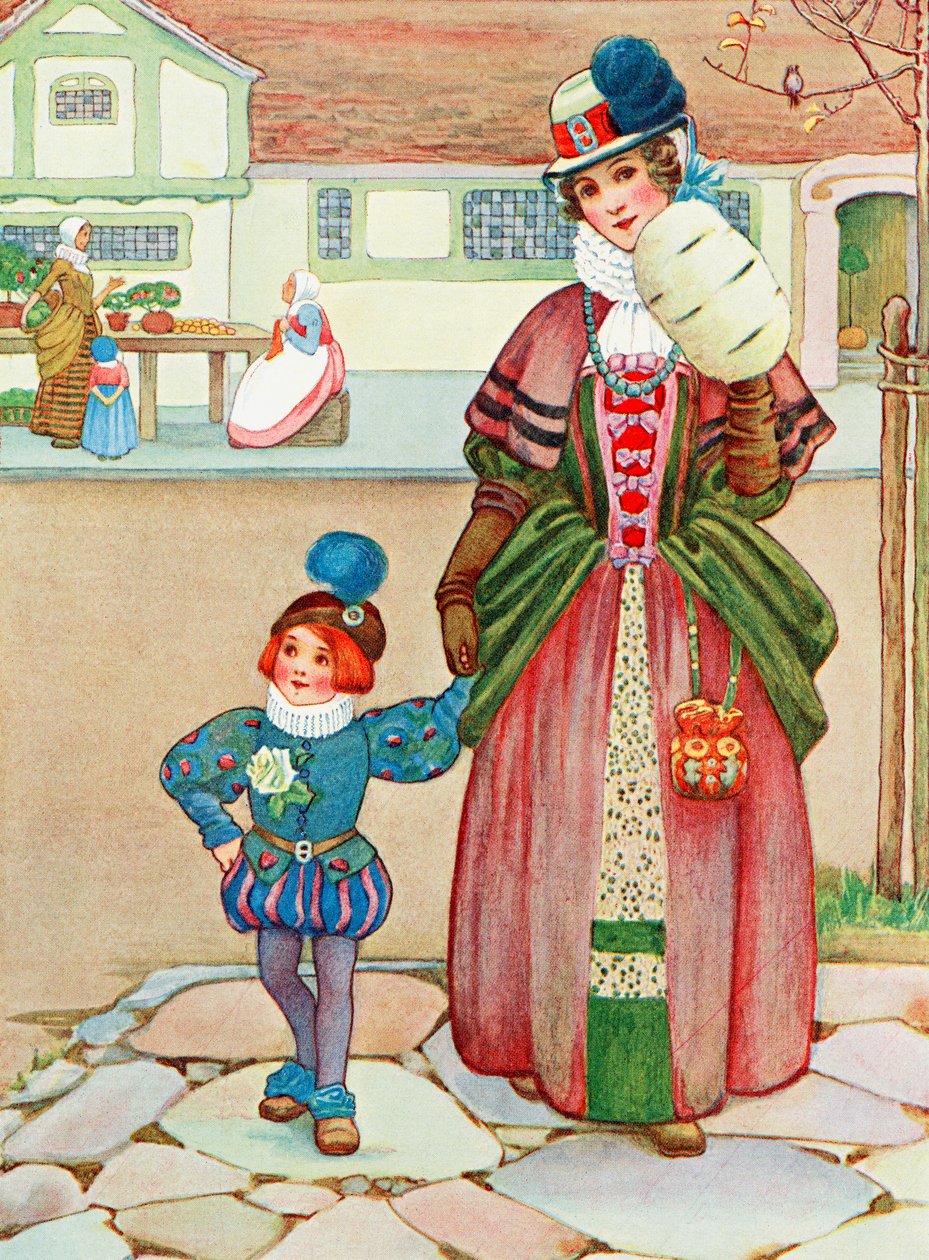 Ilustracja do wiersza Difference z książki Childhood autorstwa Millicent i Githy Sowerby, opublikowanej w 1907 r. autorstwa Unbekannter Künstler