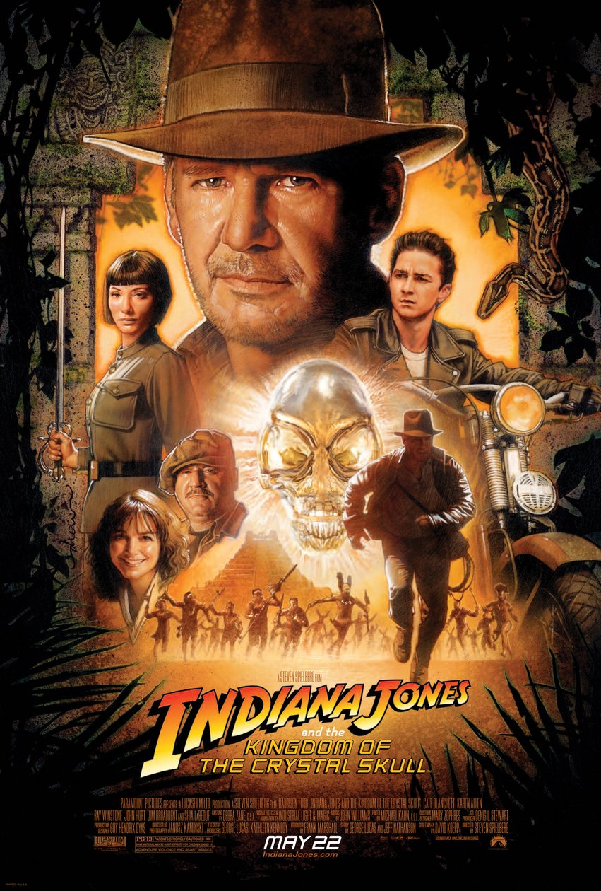 Indiana Jones i Królestwo Kryształowej Czaszki, reż. Steven Spielberg, 2008 (plakat) autorstwa Unbekannter Künstler