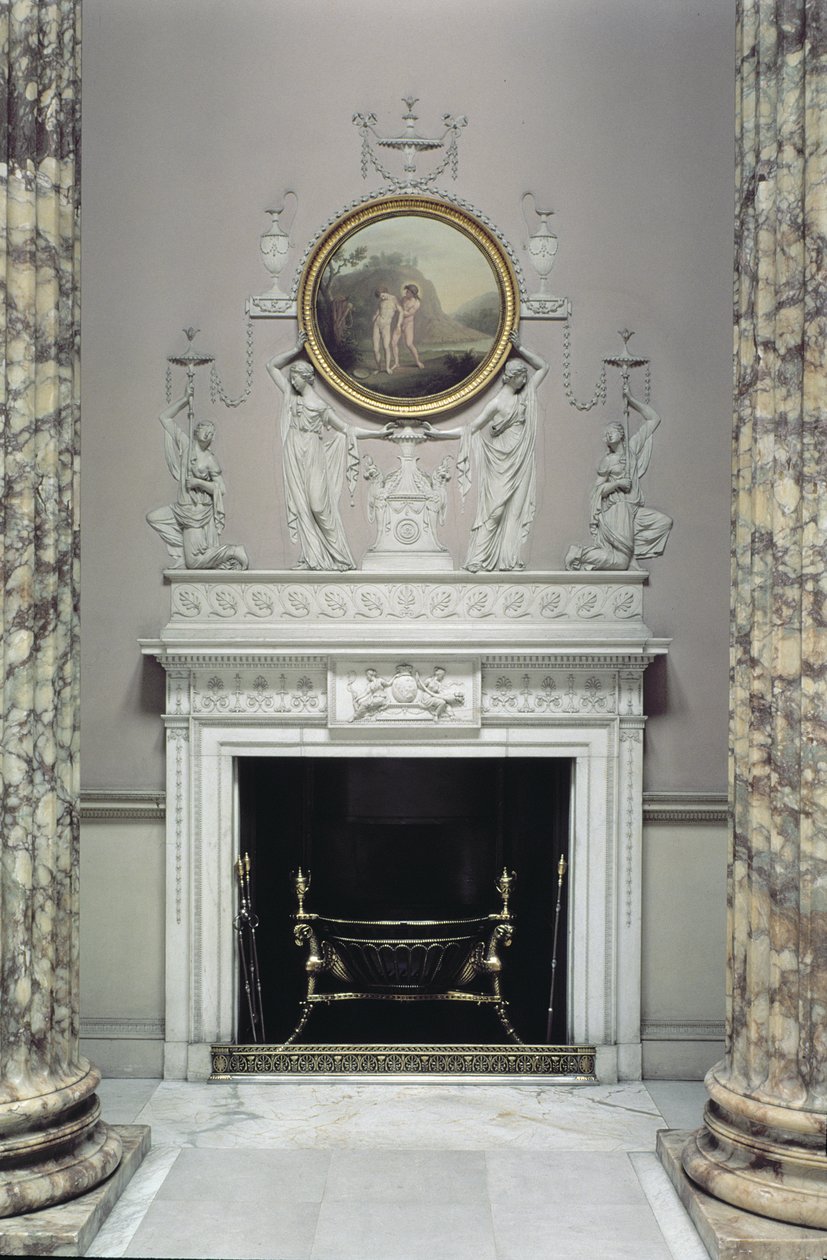 Wnętrze sali marmurowej, sala Kedleston, Derbyshire (zdjęcie) autorstwa Unbekannt