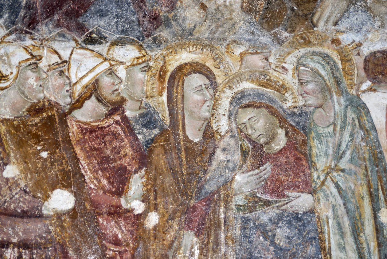 Jezus Chrystus spotyka kobiety we łzach. Obraz (fresk) autorstwa Cathedrale Sant