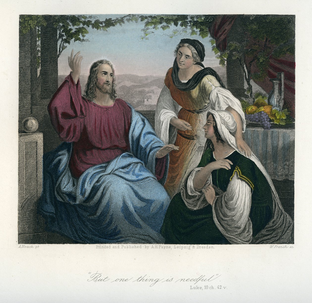 Jezus w domu Marii i Marty - Biblia, Nowy Testament autorstwa Unbekannter Künstler