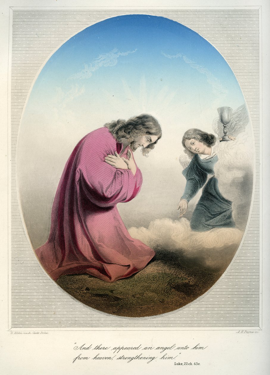 Jezus modlący się w ogrodzie - Biblia, Nowy Testament autorstwa Unbekannter Künstler