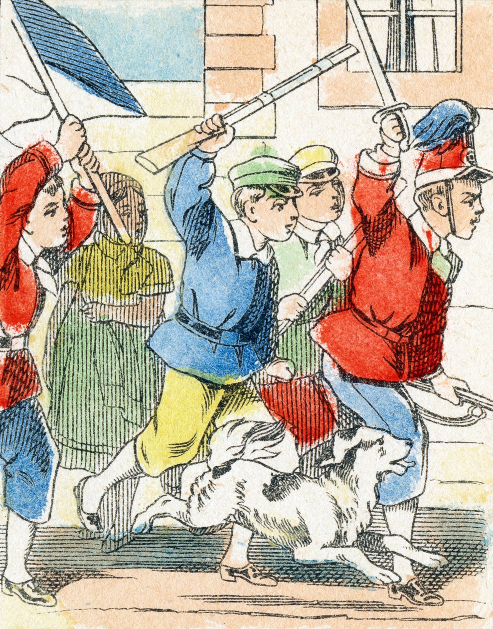 Gra: Szturm - Alfabet - rozrywka dla dzieci - Obraz epinal, popularna seria c.1890 (ilustracja) autorstwa Unbekannt