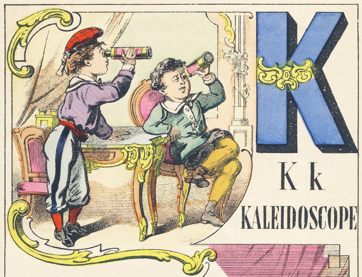 K : kalejdoskop - alfabet gier, c.1890 (ilustracja) autorstwa Unbekannt